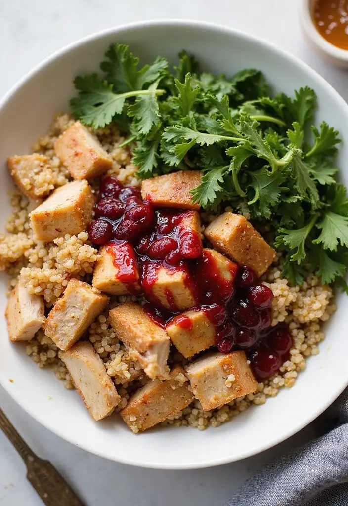 29 Chicken and Cranberry Sauce Recipes for Sweet & Savory Fans 60 29 Chicken and Cranberry Sauce Recipes for Sweet & Savory Fans - 10. Cranberry Chicken Quinoa Bowl