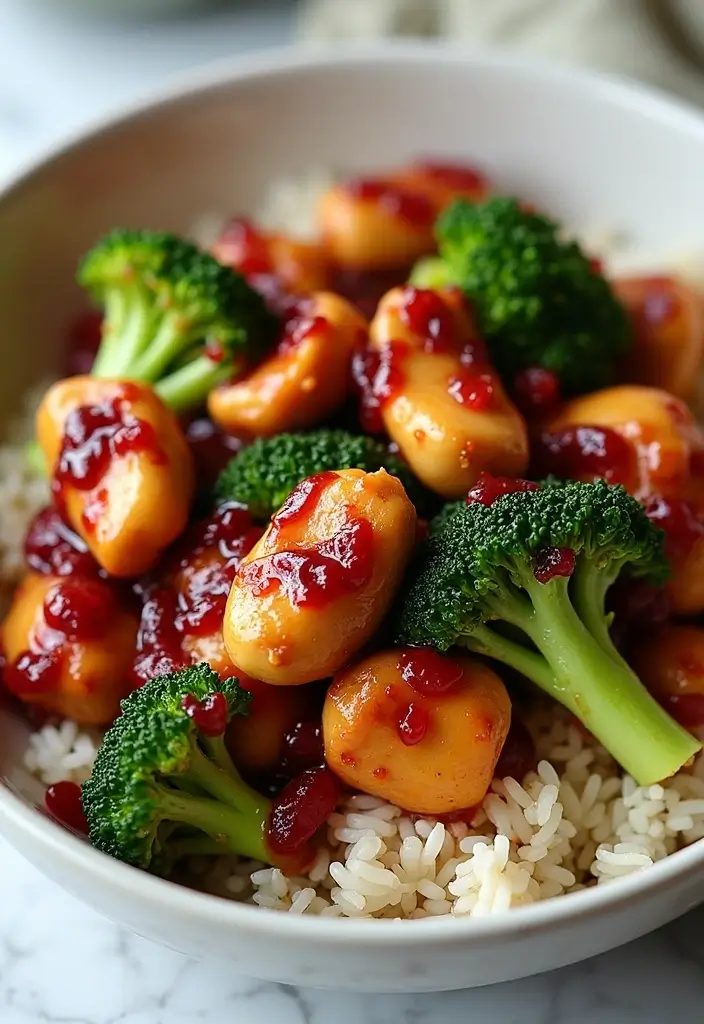 29 Chicken and Cranberry Sauce Recipes for Sweet & Savory Fans 76 29 Chicken and Cranberry Sauce Recipes for Sweet & Savory Fans - 12. Cranberry Chicken Stir-Fry with Broccoli