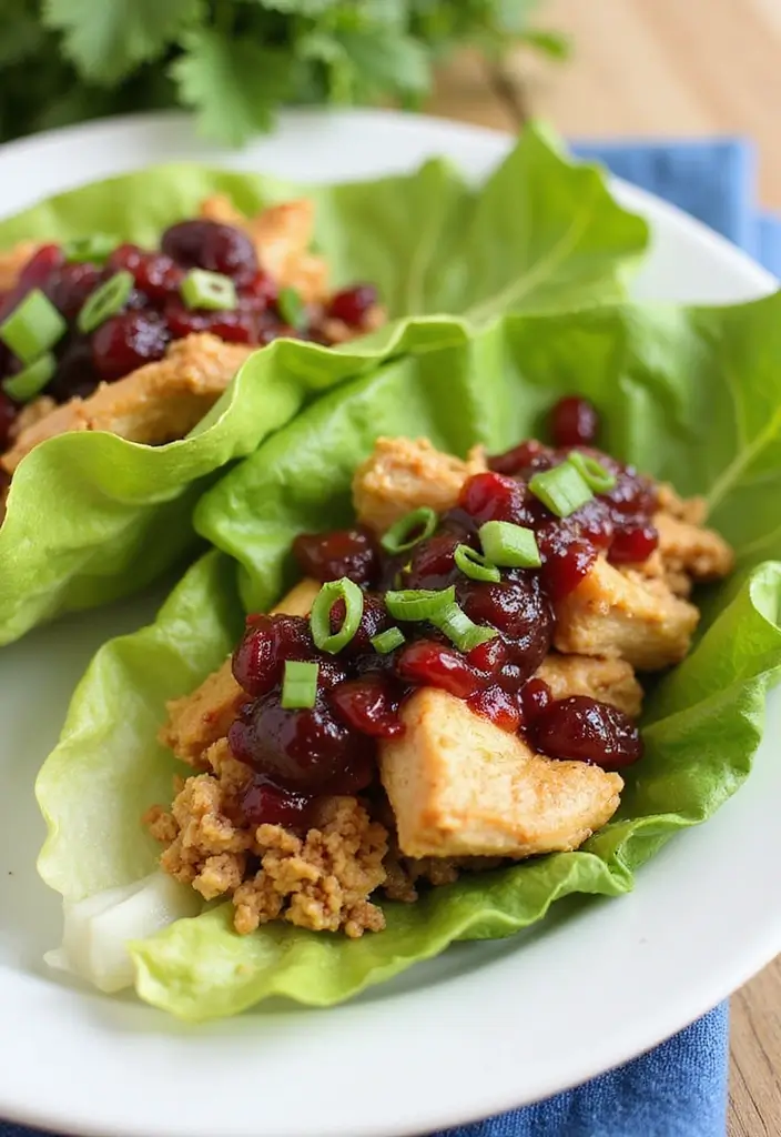 29 Chicken and Cranberry Sauce Recipes for Sweet & Savory Fans 97 29 Chicken and Cranberry Sauce Recipes for Sweet & Savory Fans - 15. Cranberry Chicken Lettuce Wraps
