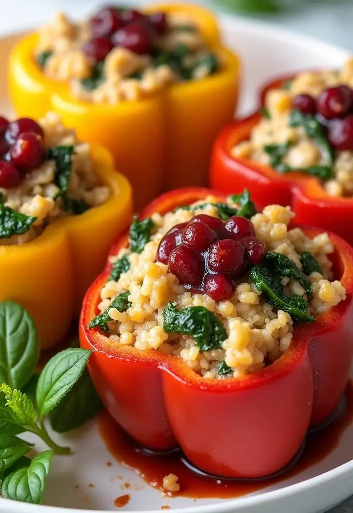 29 Chicken and Cranberry Sauce Recipes for Sweet & Savory Fans 123 29 Chicken and Cranberry Sauce Recipes for Sweet & Savory Fans - 19. Cranberry Chicken and Spinach Stuffed Peppers