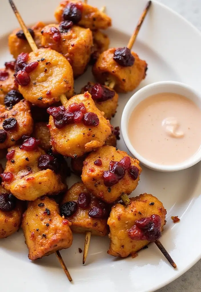 29 Chicken and Cranberry Sauce Recipes for Sweet & Savory Fans 13 29 Chicken and Cranberry Sauce Recipes for Sweet & Savory Fans - 3. Savory Cranberry Chicken Skewers