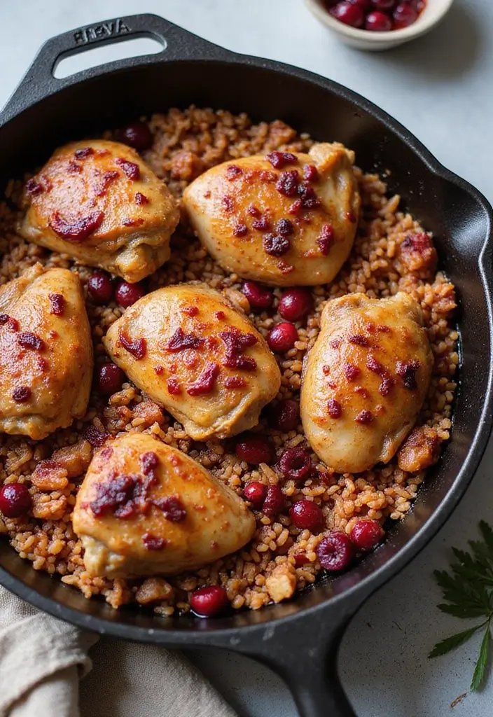 29 Chicken and Cranberry Sauce Recipes for Sweet & Savory Fans 46 29 Chicken and Cranberry Sauce Recipes for Sweet & Savory Fans - 8. One-Pan Cranberry Chicken and Rice