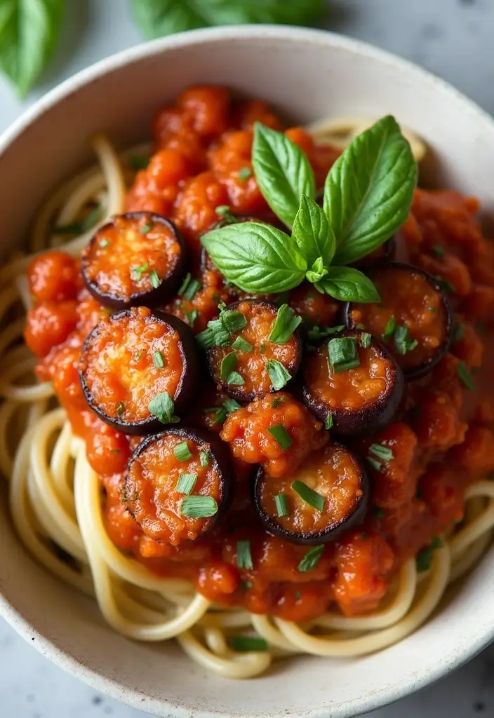 30+ Fresh Tomato Basil Pasta Sauce Recipes for Italian Nights 142 30+ Fresh Tomato Basil Pasta Sauce Recipes for Italian Nights - 22. Tomato Basil Eggplant Sauce