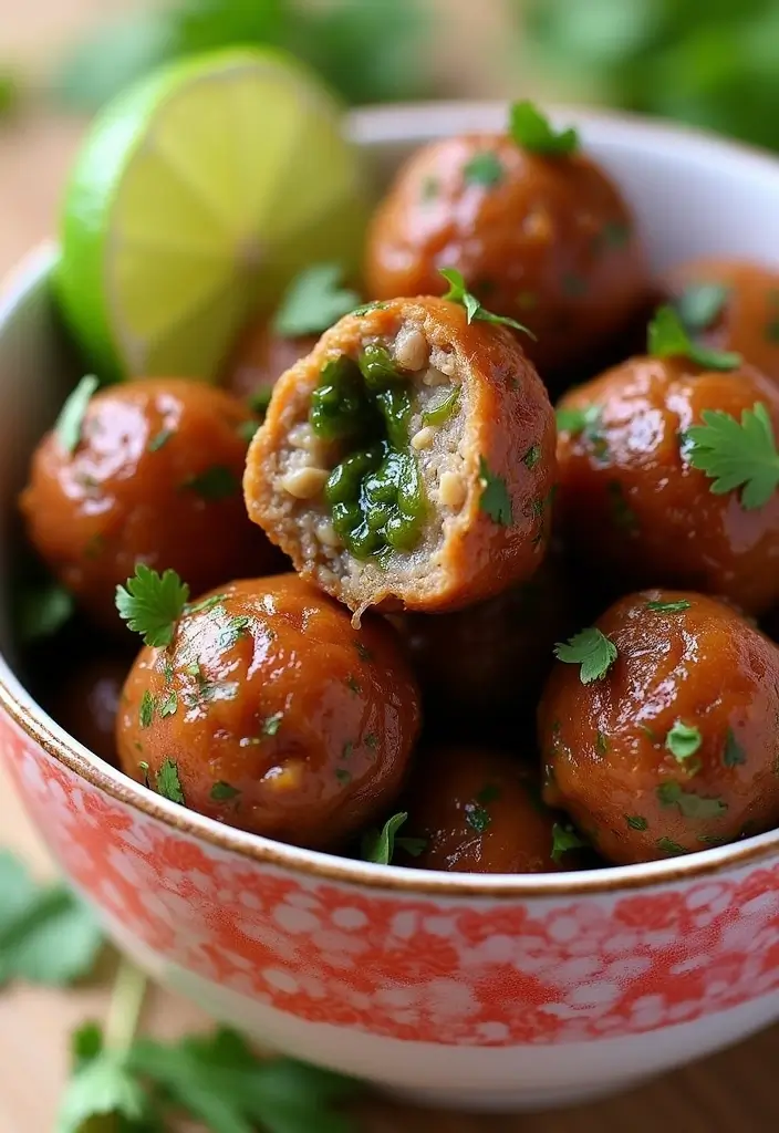 30 Meatball Sauce Recipes with Grape Jelly for Potlucks 95 30 Meatball Sauce Recipes with Grape Jelly for Potlucks - 15. Grape Jelly and Cilantro Lime Meatballs