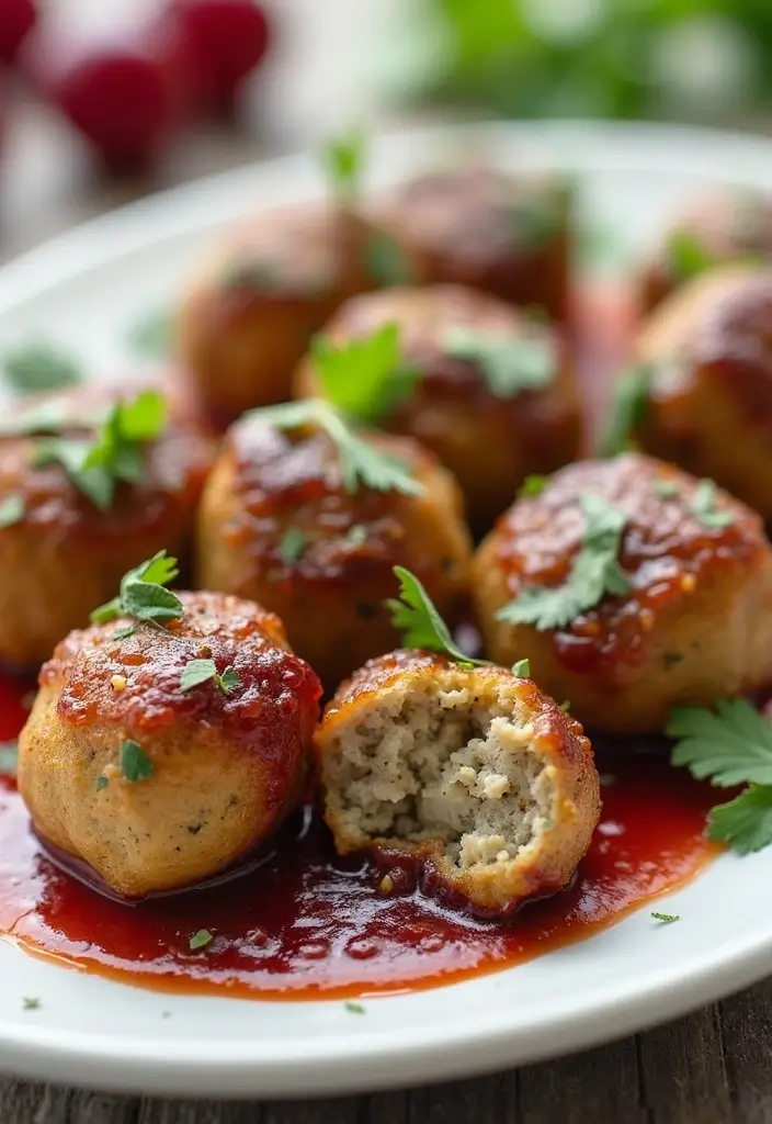 30 Meatball Sauce Recipes with Grape Jelly for Potlucks 138 30 Meatball Sauce Recipes with Grape Jelly for Potlucks - 22. Grape Jelly and Herbed Cream Sauce Meatballs