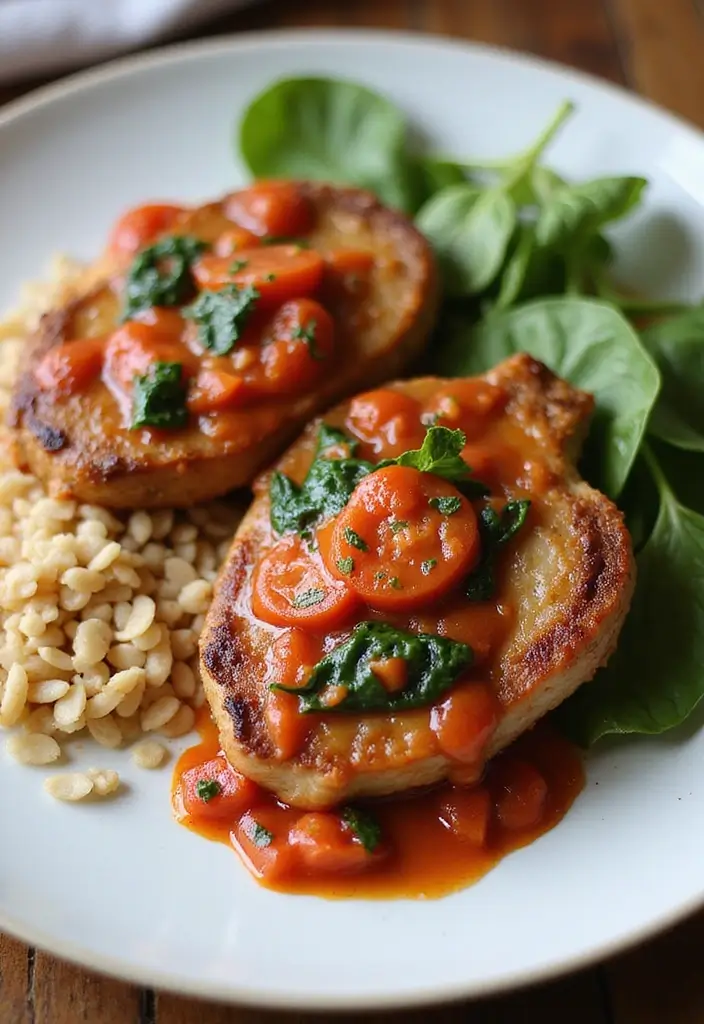 30 Pork Chops in Tomato Sauce Recipes for Family Dinners 88 30 Pork Chops in Tomato Sauce Recipes for Family Dinners - 14. Pork Chops with Tomato and Spinach