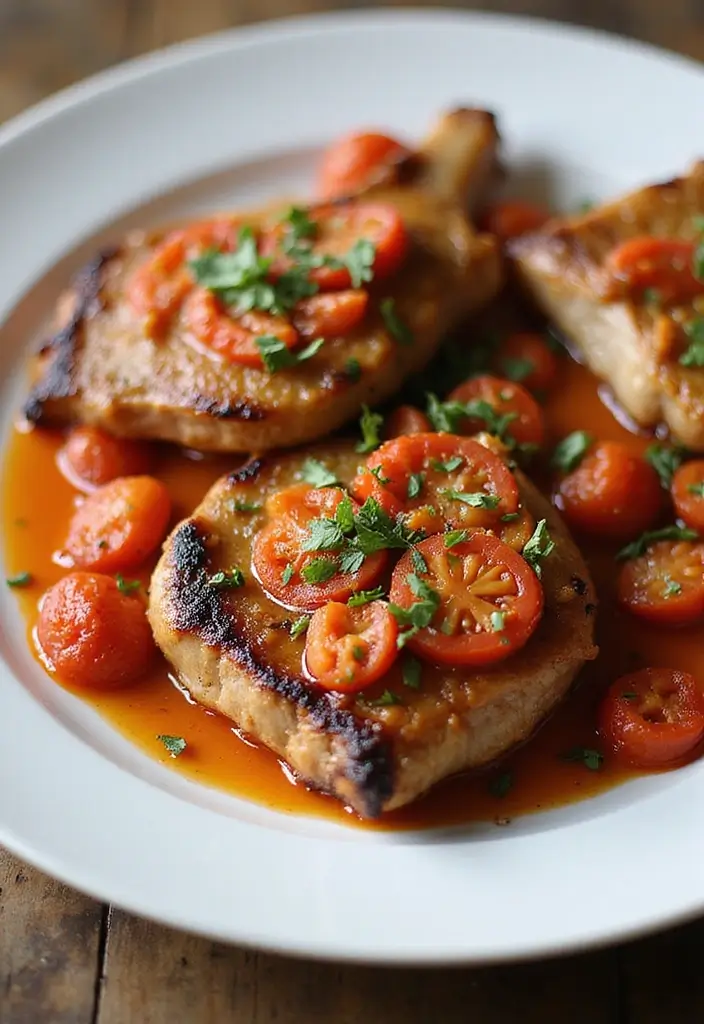 30 Pork Chops in Tomato Sauce Recipes for Family Dinners 144 30 Pork Chops in Tomato Sauce Recipes for Family Dinners - 22. Smoky Tomato and Paprika Pork Chops