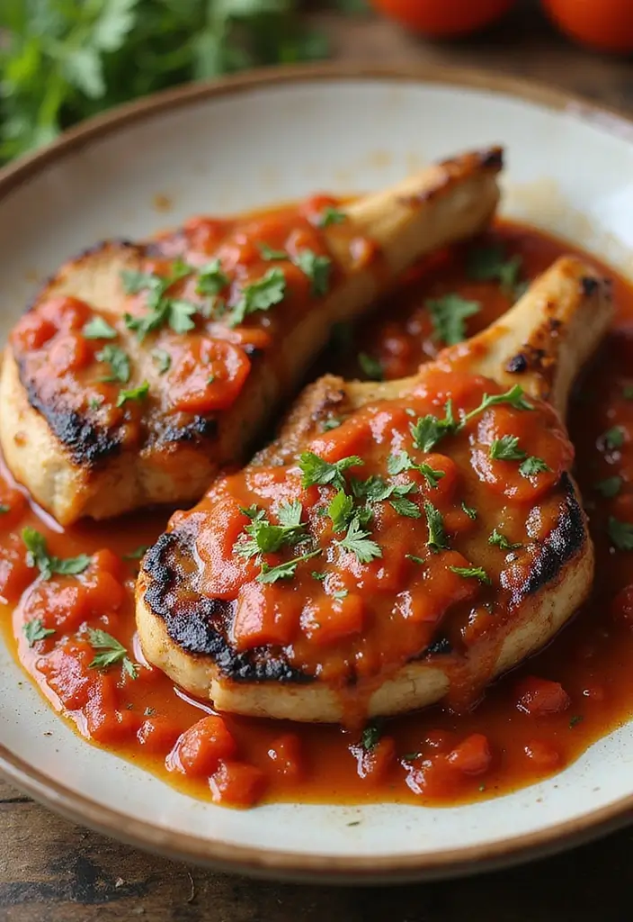 30 Pork Chops in Tomato Sauce Recipes for Family Dinners 43 30 Pork Chops in Tomato Sauce Recipes for Family Dinners - 7. Garlic and Herb Pork Chops