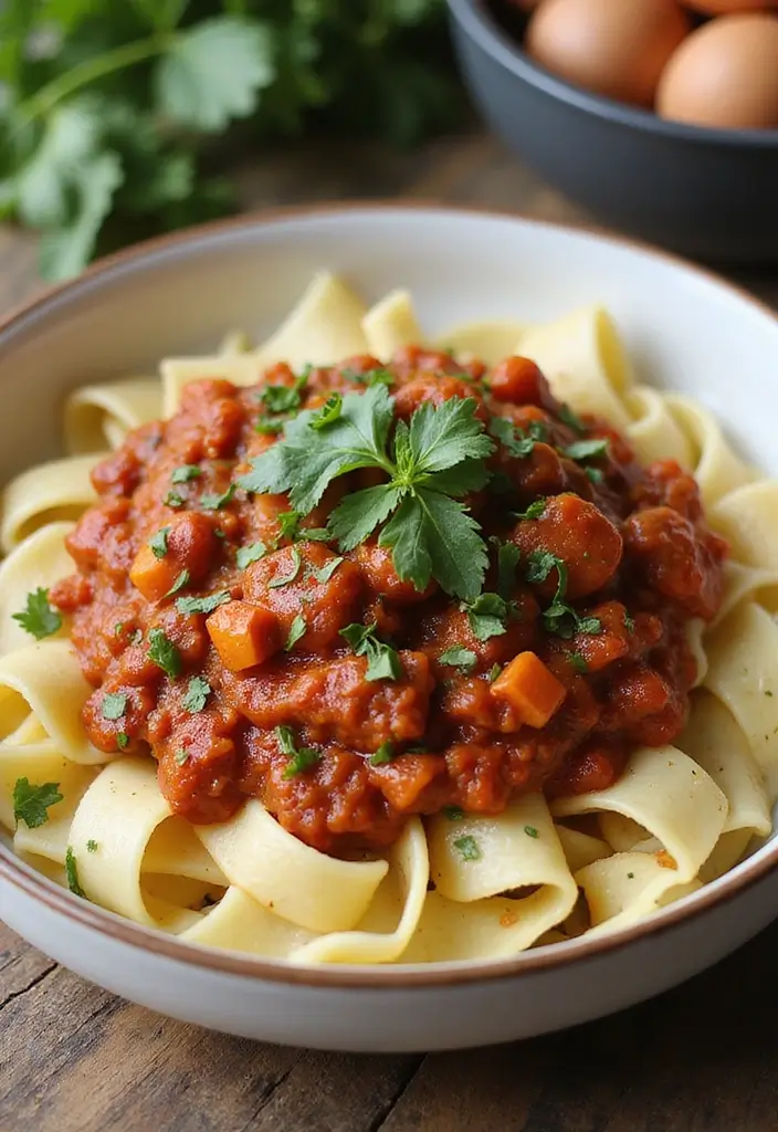 30+ Recipes with Chili Garlic Sauce for a Spicy Kick 159 30+ Recipes with Chili Garlic Sauce for a Spicy Kick - 25. Chili Garlic Vegan Bolognese