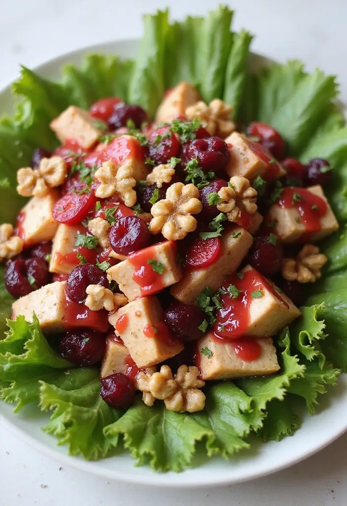 30+ Recipes with Cranberry Sauce for Holidays and Beyond 107 30+ Recipes with Cranberry Sauce for Holidays and Beyond - 17. Cranberry Sauce Chicken Salad