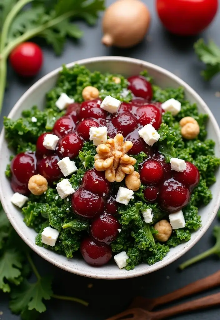 30+ Recipes with Cranberry Sauce for Holidays and Beyond 8 30+ Recipes with Cranberry Sauce for Holidays and Beyond - 2. Cranberry Sauce and Kale Salad